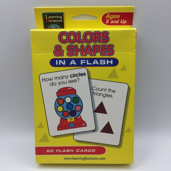 Set of 2 Learning Horizons Numbers Colors & Shapes in a Flash 50 Cards Visual - Picture 10 of 16